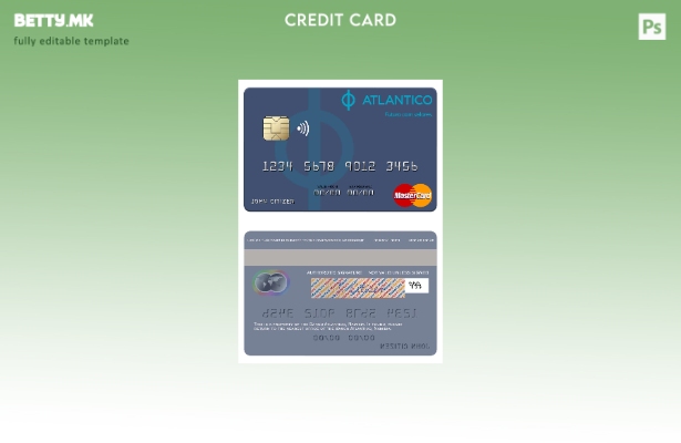 Шаблон за мастер картички во модерен стил Namibia Banco Atlantico