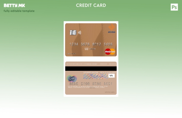 Шаблон за мастер картички во модерен стил Nigeria Access Bank Plc