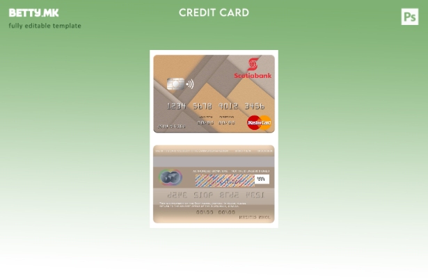 Шаблон за мастер картички на Јамајка Шкотска банка во модерен стил