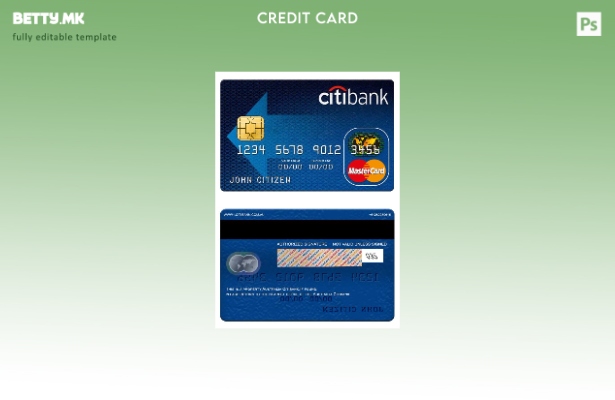 Шаблон за мастер картички на Австралија Citibank во модерен стил