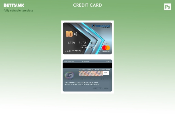 Шаблон за мастер картички на банка во модерен стил на САД Охајо SUTTON