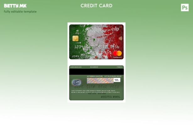 Шаблон за мастер картички на банката во модерен стил Италија Cassa Depositi e Pr