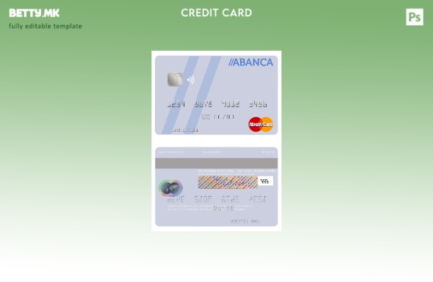 Шаблон за мастеркарти во модерен стил Португалија Abanca