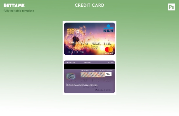 Шаблон за мастеркарти во модерен стил Унгарија K&H