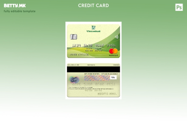Шаблон за мастер картички во модерен стил Виетнам Vietcombank