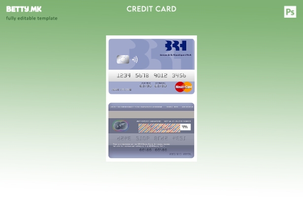 Шаблон за мастер картички во модерен стил на Хаити BRH Bank