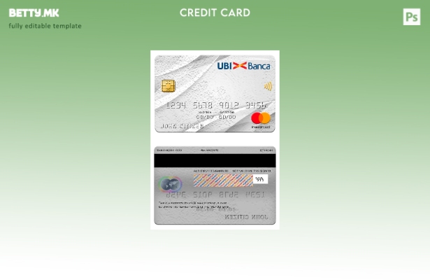 Шаблон за мастер картички на банка во модерен стил Италија UBI