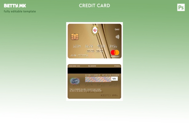 златен шаблон за мастер картички на Иран Мели банка во модерен стил