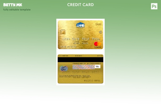 модерен стил Јамајка Хипотека банка Mastercard златен шаблон