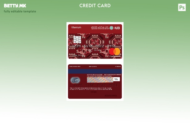 модерен стил Авганистан AIB mastercard класичен титаниумски шаблон