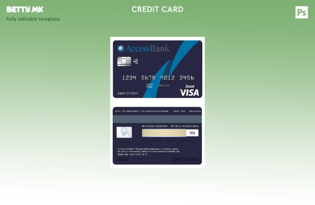 модерен стил Азербејџан Пристап до шаблон за банкарска виза картичка