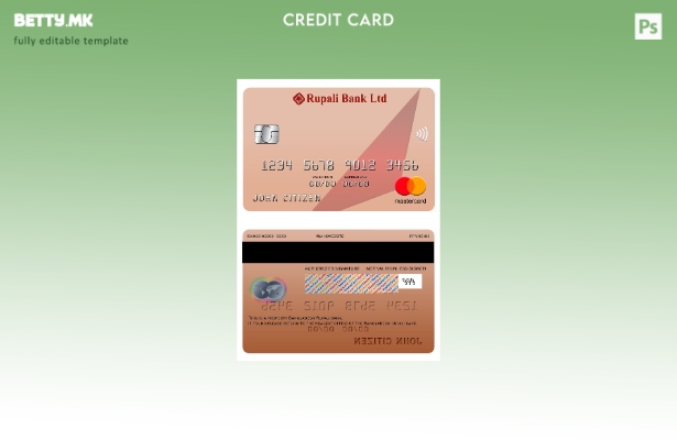 модерен стил Бангладеш Рупали банка, шаблон за мастер картички