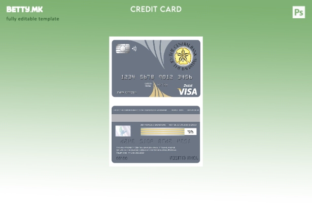 модерен стил Бахамите Шаблон за виза картичка на Централната банка