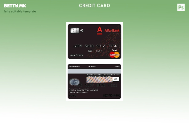 модерен стил Белорусија Алфа банка главна дебитна картичка шаблон