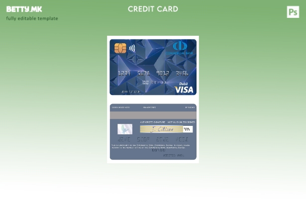 модерен стил Екваторска Гвинеја Шаблон за виза за дебитна картичка за комерцијал