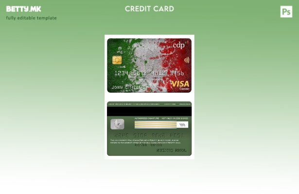 модерен стил Италија Cassa Depositi e Prestiti банка виза шаблон класична картич