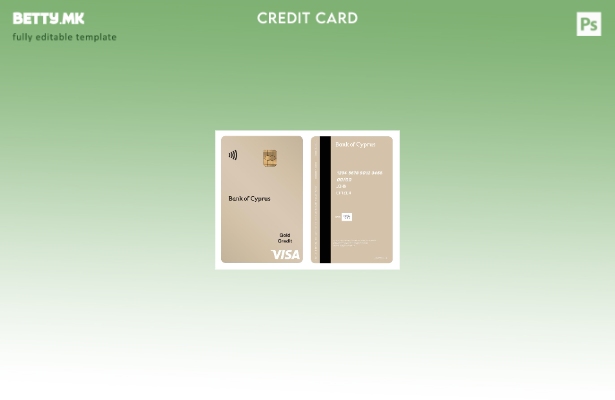 модерен стил Кипарската банка на Кипар виза златна кредитна вертикална картичка