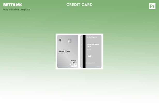 модерен стил Кипарската банка на Кипар виза платина шаблон за кредитна вертикалн
