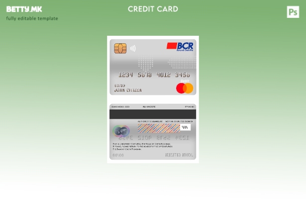модерен стил Костарика Шаблон за мастер дебитна картичка банка на Банката на Кос