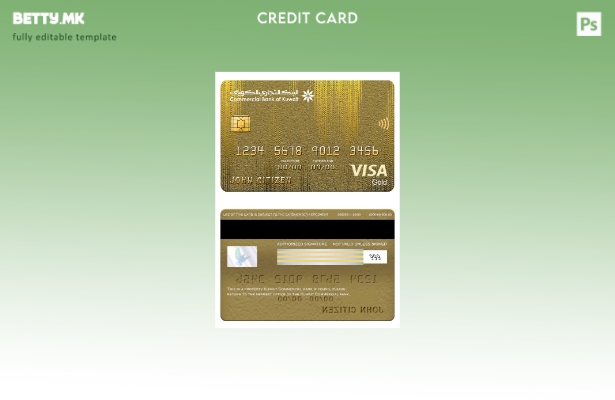 модерен стил Кувајт Комерцијална банка виза златна картичка виза златна картичка