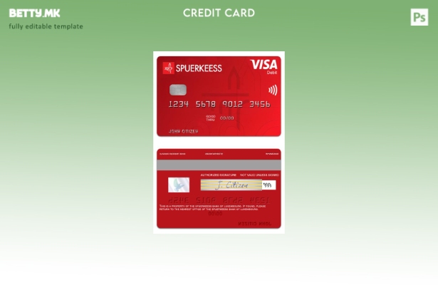 модерен стил Луксембург Шаблон за виза дебитна картичка Spuerkeess Bank