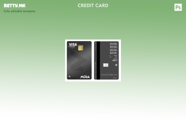 модерен стил Мозамбик Moza Bank виза платина шаблон за кредитна вертикална карти