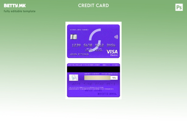 модерен стил Обединетото Кралство Старлинг банка виза електронска картичка шабло