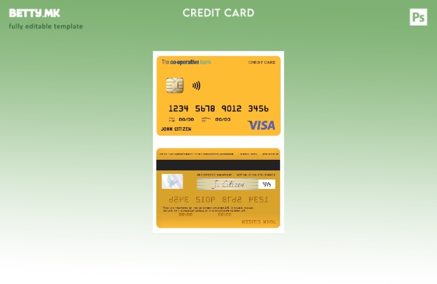 модерен стил Обединетото Кралство Шаблон за виза картичка за кооперативна банка