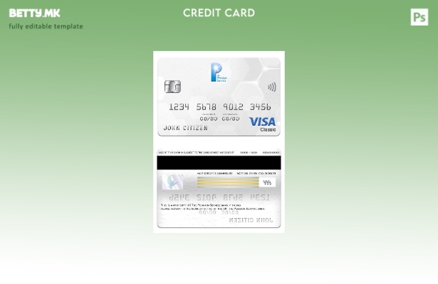 модерен стил Обединетото Кралство Шаблон за класична картичка за банкарска виза