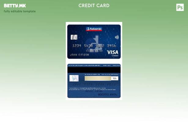 модерен стил Обединетото Кралство Шаблон за класична картичка за виза за банка н