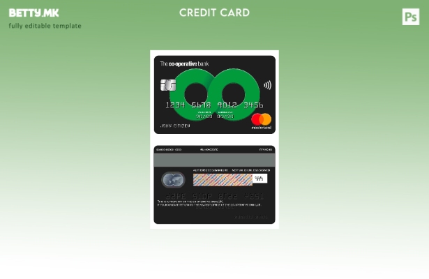 модерен стил Обединетото Кралство Шаблонот за мастеркарти за кооперативна банка