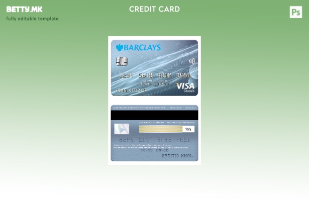 модерен стил Обединетото Кралство Barclays банка виза шаблон класична картичка