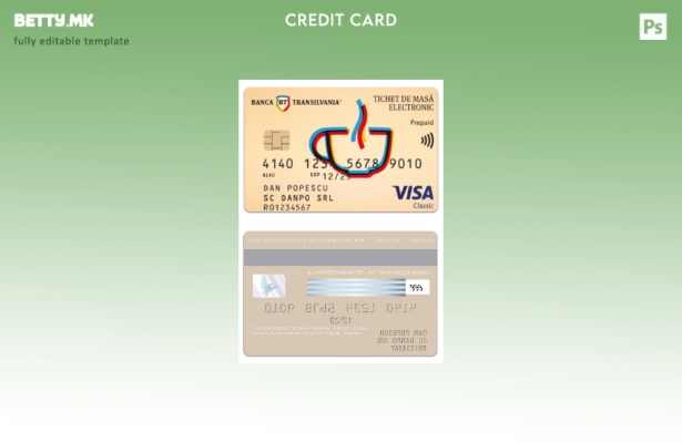модерен стил Романија БТ банка виза припејд класичен шаблон