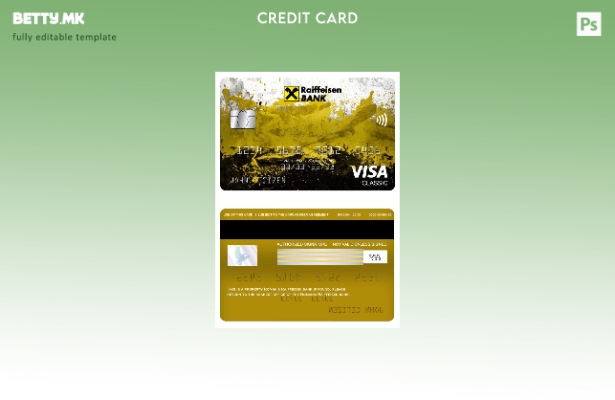 модерен стил Романија Рајфајзен банка виза шаблон класична картичка