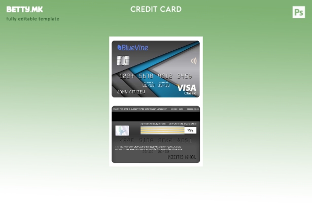 модерен стил САД Калифорнија BlueVine банка виза шаблон класична картичка