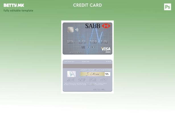 модерен стил Саудиска Арабија Шаблон за виза за дебитна картичка на Саудиска Бри