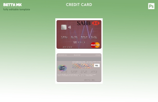 модерен стил Саудиска Арабија Шаблон за мастер картички на Саудиска Британска ба