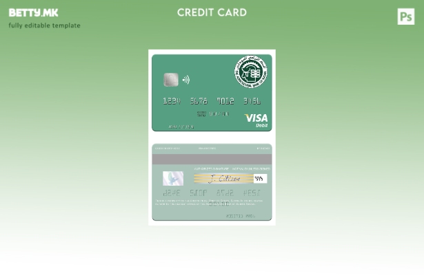 модерен стил Судан Шаблон за виза за дебитна картичка за земјоделска банка на Су