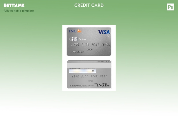 модерен стил Холандија ING банка виза картичка платина шаблон
