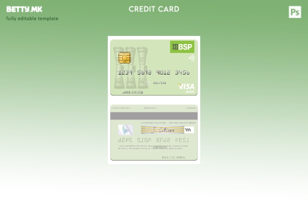 модерен стил Шаблон за виза за дебитна картичка на Соломонските Острови BSP Bank