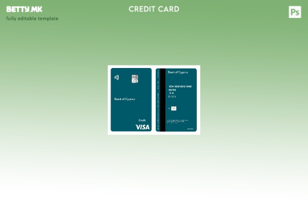 модерен стил Шаблон за виза за кредитна вертикална картичка на Кипарската банка