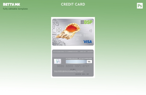 модерен стил Шаблон за виза платина картичка на Папуа Нова Гвинеја BSP Bank