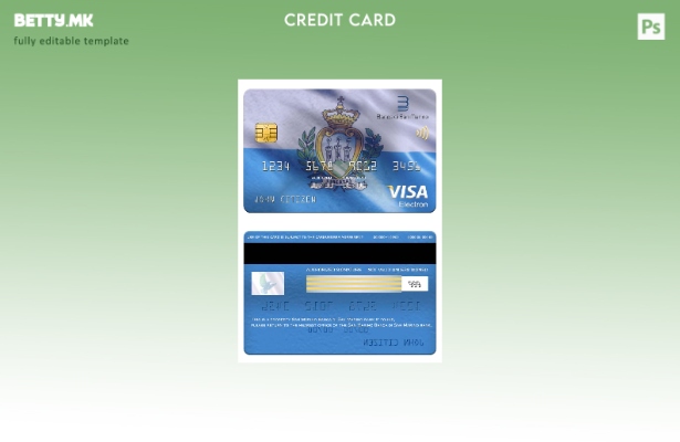 модерен стил Шаблон за електронска картичка за виза на банката Сан Марино Банка