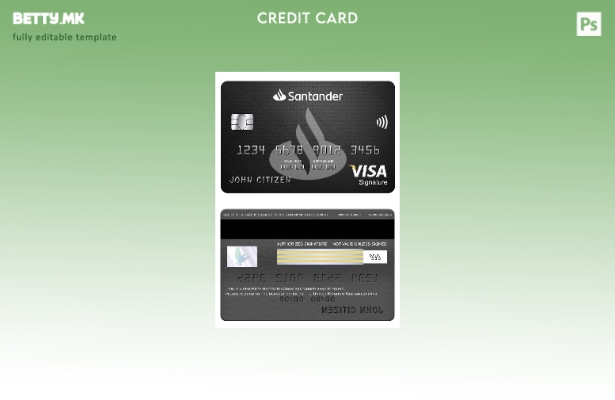 модерен стил Шаблон за картичка за потпис на банка за виза на Обединетото Кралст