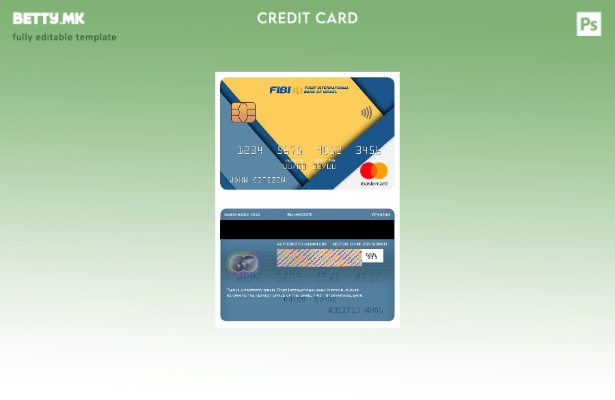 модерен стил Шаблон за мастер картички на Првата меѓународна банка на Израел