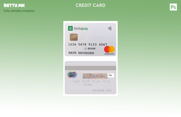 модерен стил Шаблон за мастеркард instapay на Норвешка банка на Норвешка