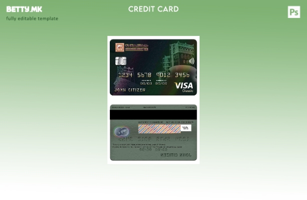 модерен стил на Јемен меѓународна банка виза класичен шаблон картичка