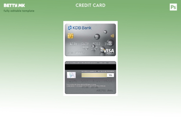 модерен стил на Јужна Кореја KDB банка виза платина картичка шаблон