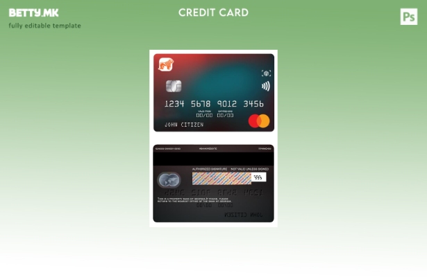 модерен стил на Грузија Банка на Грузија стандардна мастер карта шаблон