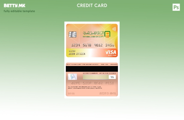 модерен стил на Египет Националната банка виза електронска картичка шаблон